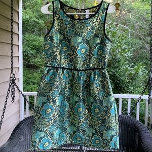 Beautiful gold & blue floral dress